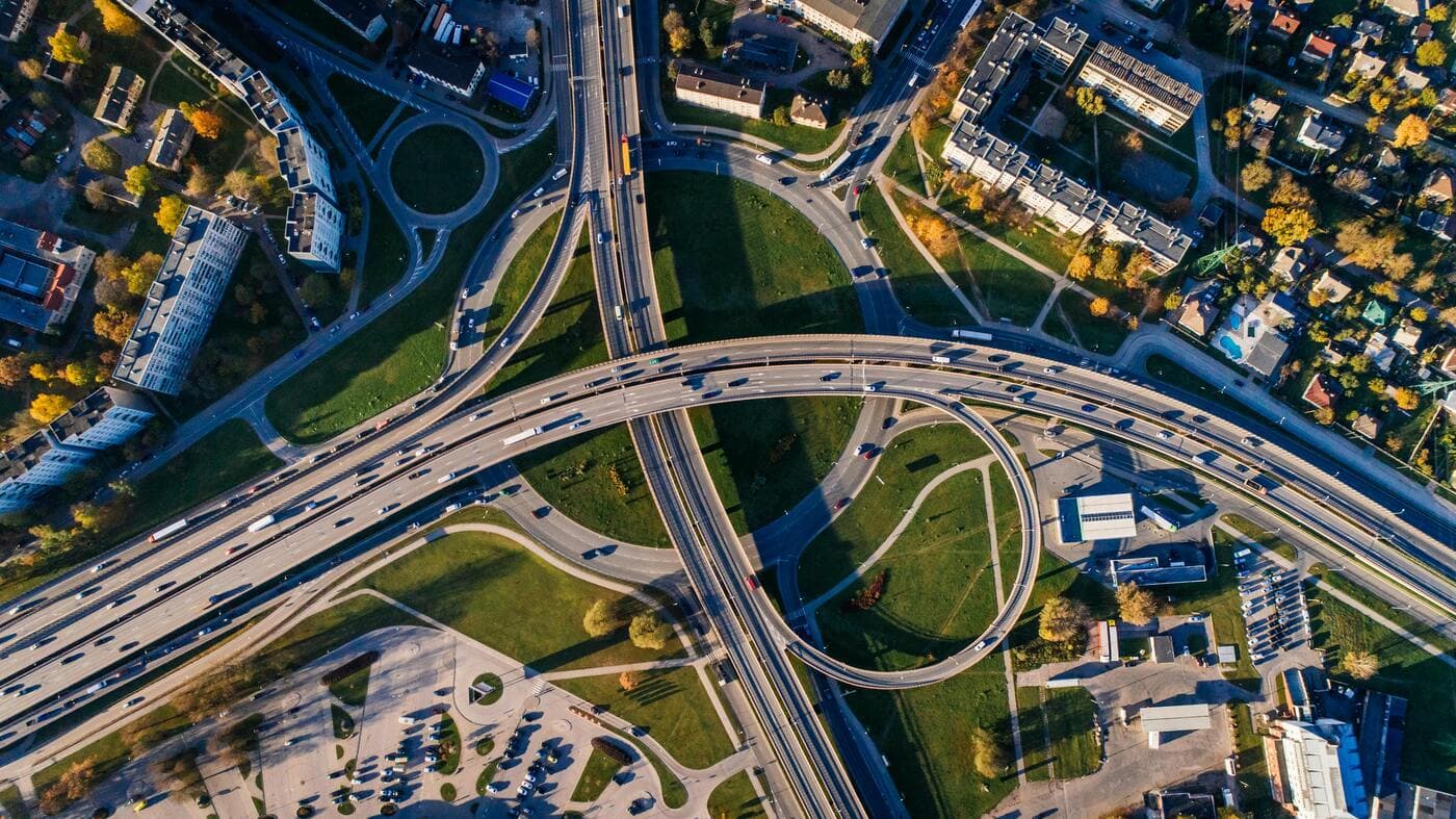 Aerial view of infrastructure